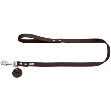 HUNTER Leash, 20/100 Soft genuine cow leather, dark brown