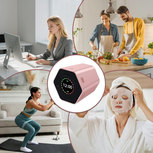 Hexagon timerväckarklocka med fällbar aktivering och typ-C 1
