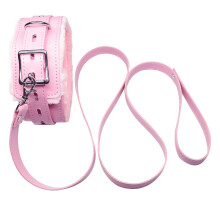 Hxiu General Faux Leather Soft Padded Choker Collar With Detachable Leash Whips ?Pink (Thick)