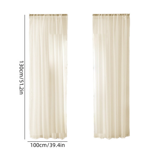 Sheer Curtains Solid Color Lightweight 2-Pack 2
