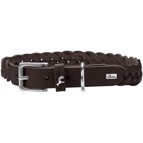 Hunter HUNTER Collar Solid Education Special, 45 67283 Soft genuine cow leather, dark brown