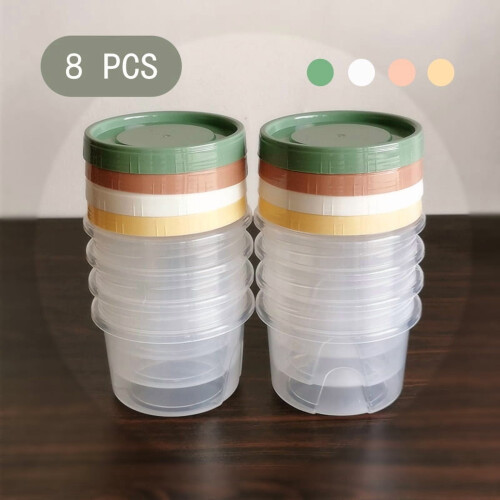 8-Piece 500ml Round Food Storage Containers 1