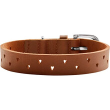 HUNTER Aalborg Soul Dog Collar - Cognac - Heart Punched - Strong Greased - Heavy Duty - Size 35