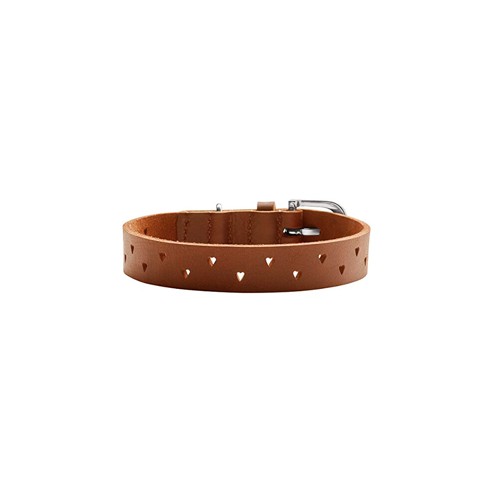 Hunter Aalborg Soul Dog Collar - Cognac - Heart Punched - Strong Greased - Heavy Duty - Size 35
