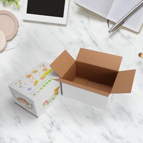 Conjunto de 40 caixas de papelão ondulado branco para envio, 10x7x5 polegadas (25,4x17,8x12,7 cm). Ideal para embalagens comerciais. 2