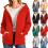 Γυναικείο παλτό fleece χειμώνα ζεστό casual μακρυμάνικο μπλουζάκι με κουκούλα και 1