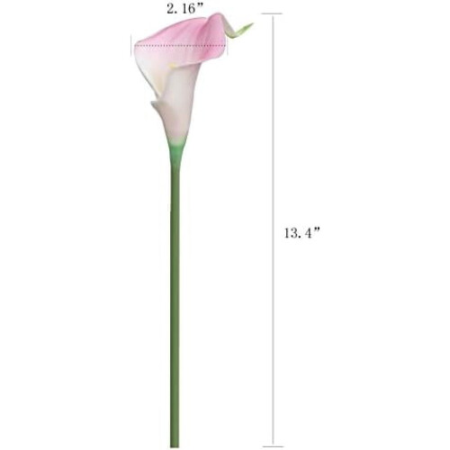 20 flori artificiale Calla, 34 cm, la atingere 1