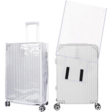 28 Inch Luggage Cover Clear Suitcase Protector PVC Transparent White Heavy Duty Waterproof Dustproof Antiscratch Approved Protective