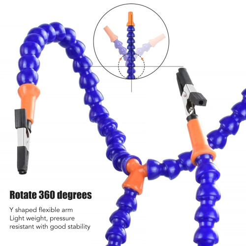Crafts Soldering Helping Hands with Flexible Third Arm Blue 5 Claws PCB Tool 2