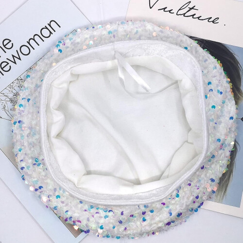 Καπέλα Bling Beret για γυναίκες Sequin Paris Artist Cap Μοντέρνο γυναικείο λαμπερό γαλλικό στυλ 1