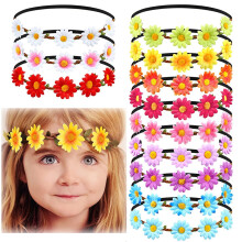 12 Sonnenblumen-Haarbänder für Damen und Mädchen – Gänseblümchen-Haarkranz, Boho-Brautkrone, Festival- und Foto-Accessoire, passend zu
