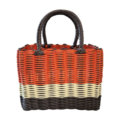 Panier de rangement en plastique tissé Eolstice avec poignée,