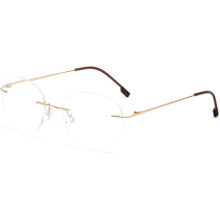 Runde, randlose Lesebrille – Titanlegierung, 50 mm