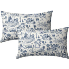Housses de coussin décoratives en coton bleu marine 30 x 50 cm