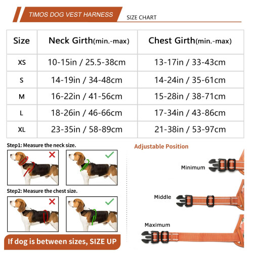HEELE Dog Harness No Pull Release on Neck Reflective Adjustable Dog Harness with Front Back 2 Leash Attachments and Soft Padded Control Handle for 1