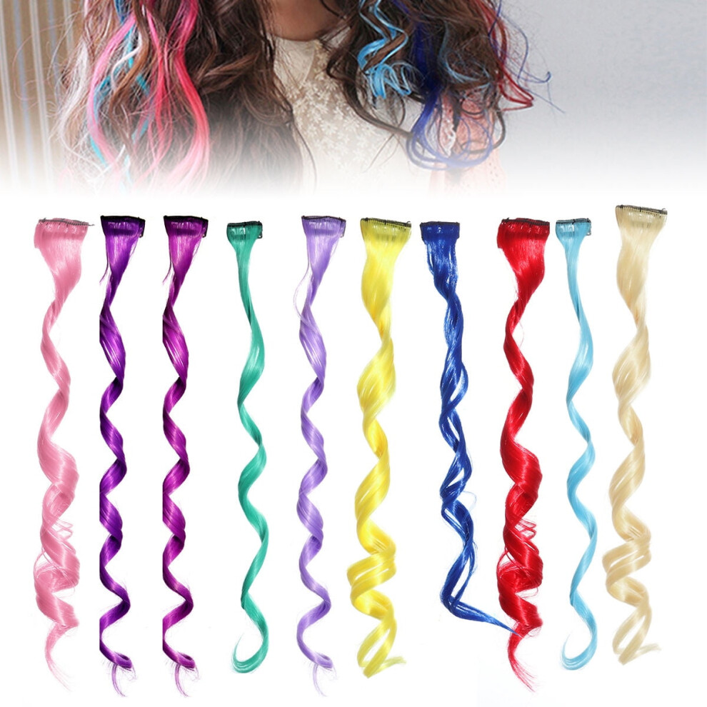 Unisex Ounona 24Pcs Curly Hair Extensions Clip In Colored Strips For Stylish Hair Transformation