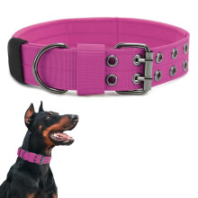 Tactical Dog Collar - Military Dog Collar Nylon Adjustable Dog Training Collar Heavy Duty Metal Buckle for Medium Large Dogs (Pink, M)