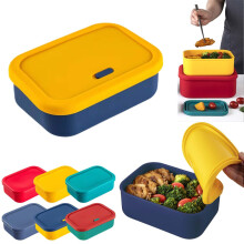 Boîte à lunch en silicone résistant à la chaleur avec couvercle – Étanche, sans BPA, compatible micro-ondes et lave-vaisselle, idéale pour le