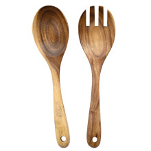 Wooden Salad Fork and Spoon Set 2Pcs Small Salad Forks for Daily Use Cutlery
