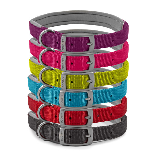 Ancol Ancol Heritage Padded Nylon Collar, 45 cm, Raspberry, pink 1
