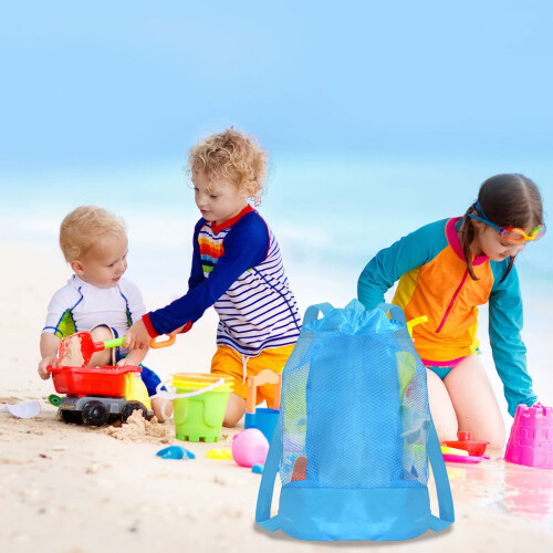 Σακίδιο πλάτης Mesh Sand Toys για κορίτσια – Τσάντα παιχνιδιών παραλίας, κουβάς 1