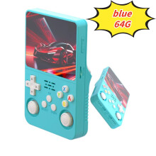 R36S open source handheld game console, large screen, large memory, large battery,blue-3,64G