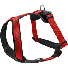 HUNTER NEOPREN dog harness, nylon, padded with neoprene, for sport and leisure,red / black, nylon, neoprene,73-94,L