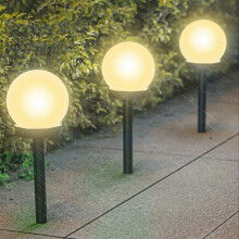 EASTIN 3er-Pack Solar-Globe-Lichter, superhelle warmweiße LEDs, IP65 wasserdicht, für Garten, Hof, Terrasse, Gehweg – kompatibel mit
