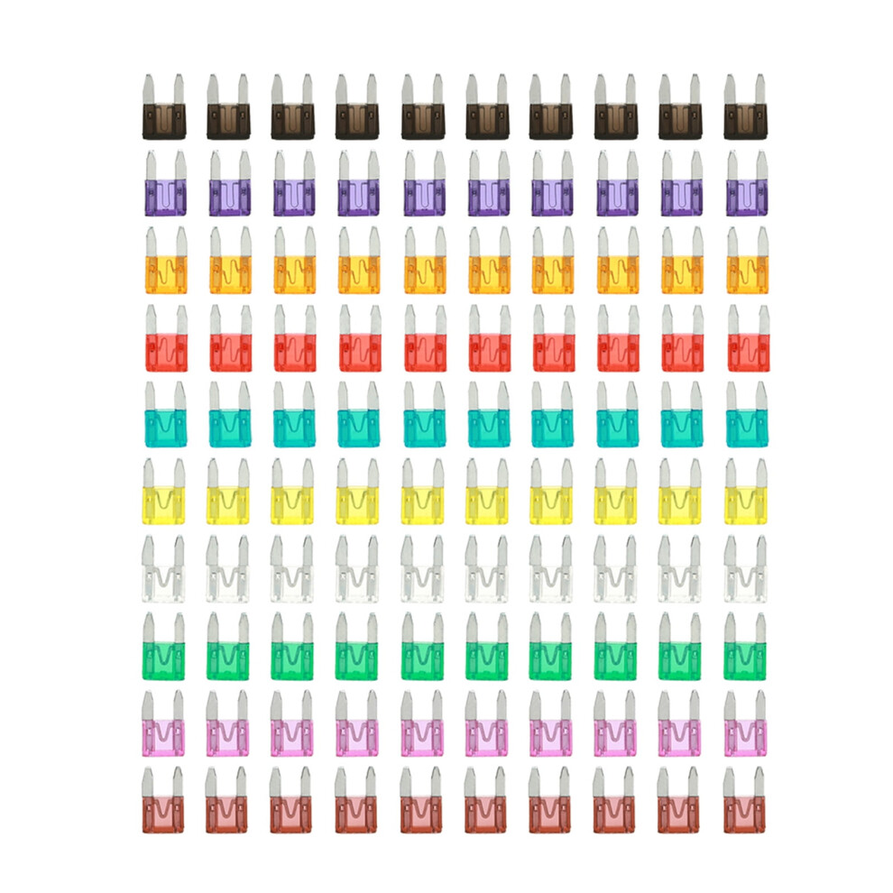 100Pcs Blade Fuses Auto Car Truck Assortment Fuse Kit 40A 3A 5A 7.5A 10A 15A 20A 25A 30A 35A 9558633751758