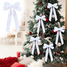 5 Samt-Weihnachtsschleifen unter 5 ! Ideal zum Verpacken von Geschenken, für den Weihnachtsbaumschmuck, als Dekoration für Zuhause und für die
