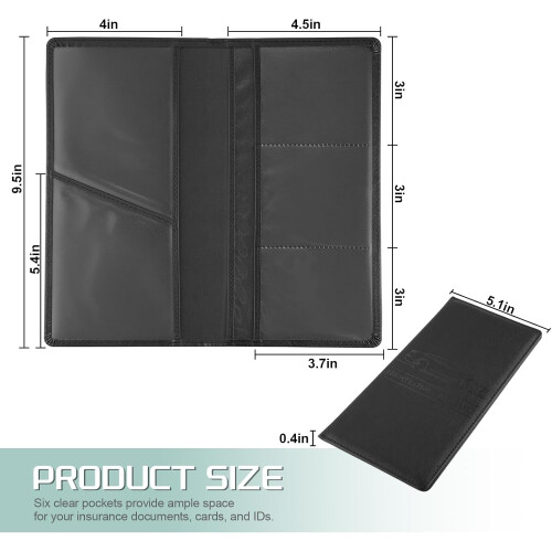 PU Leather Car Document Holder with Magnetic Closure, 1