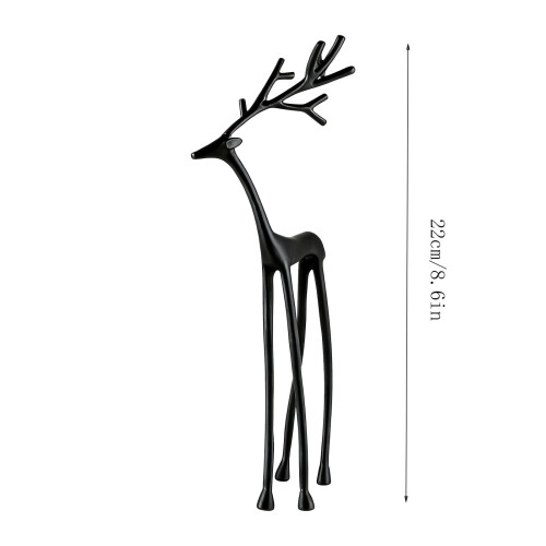 Black Imitation Metal Deer Statue for Entryway Decor 1