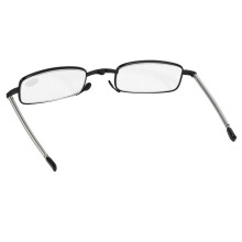 2 Par Gafas de Lectura Plegables Compactas con Estuche de Tapa Abatible para Gafas de Rotación + 2.0 Negro