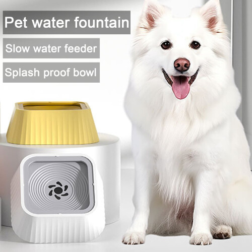 Dog Water Bowl with Floating Plate, Splash-Proof, Slow 2