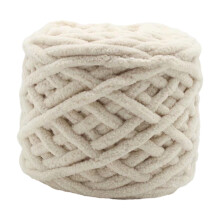 Chunky Wool Yarn Jumbo Tubular Yarn Giant Wool Yarn DIY Crocheting Bulky Yarn Weight Yarn for Throw Pillow Shoes Weaving Hats Apricot