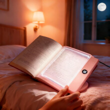 Lampe de lecture LED à pince rechargeable, 3 couleurs, intensité variable