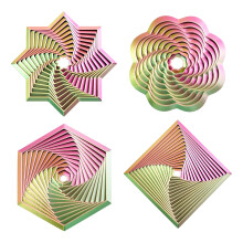 4 ks tichých fidget hraček, 3D tištěné fidgety, senzorická fidget hvězda, fidget hračky pro dospělé, vícebarevné2