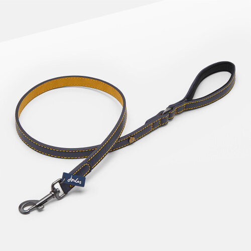 Joules Joules Leather Dog Collar Lead, Navy, One Size 1