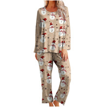 Feestelijke pyjama met lange mouwen voor dames, maat S-2XL