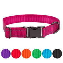 FAVPET Reflective Dog Collar Nylon, Adjustable Dog Collar with Metal Buckle, Dog Collar Large Dogs Reflective, Nylon Dog Collar Medium, Soft Dog