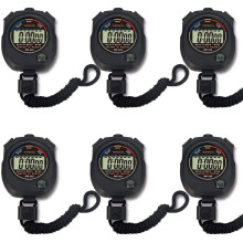 6-Piece Digital Sport Stopwatch with Large Display, Date/Time & Alarm – Compatible with Coaches & Referees