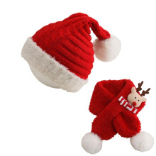 Christmas Hat And Scarf Set For Kids Festive Santa Reindeer Snowflake Design Soft Warm Holiday Gift