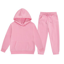 Conjunto deportivo para niños y niñas pequeños, sudadera con capucha, pantalones y manga larga, color liso, cálido, para niños de 10 a 11 años.