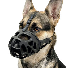 BARKLESS Dog Muzzle, Basket Muzzle for Biting, Chewing and Scavenging, Humane Cage Mouth Cover, Perfect for Grooming and Training Medium, Large