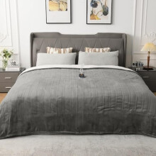 Verwarmde plaid, tweepersoonsformaat, zacht flanel, 62x84 inch.