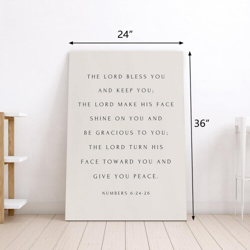 Quadro em preto e branco com a frase "Que o Senhor te abençoe e te guarde" 2