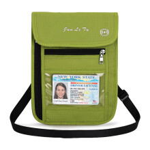 Portafoglio per passaporto in nylon impermeabile per uomo e donna con protezione RFID per viaggi sicuri - Verde