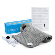 Electric Heating Pad 12x24", 10 Heat Levels, 3 Timers, Overheat Protection & Auto Shut-Off, Machine Washable — Compatible with US Outlets