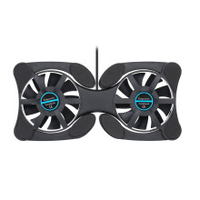 Laptop Cooling Pad, Portable Folding USB Dual Fan Cooler, Black