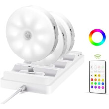 Conjunto de 3 luzes de LED recarregáveis RGBWW